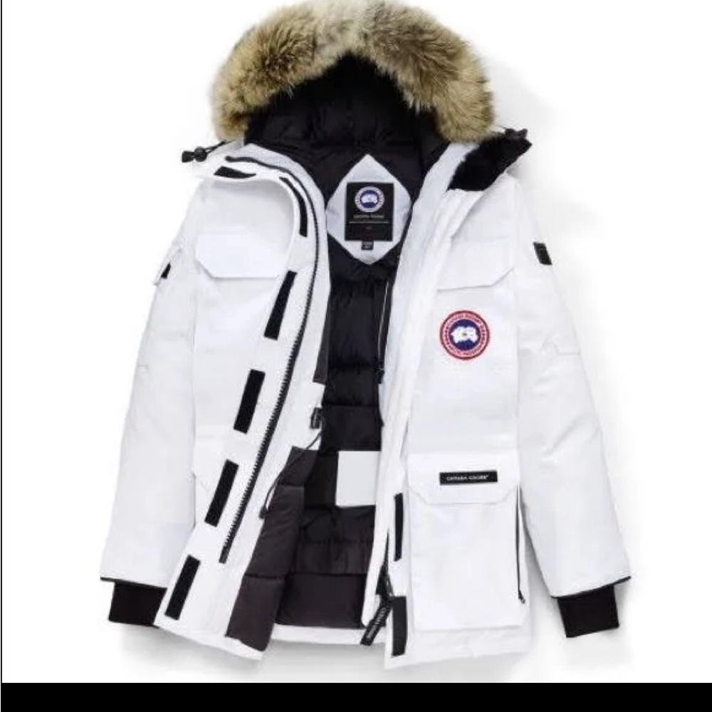 White Canada goose jacket, Canada goose North Star white parka